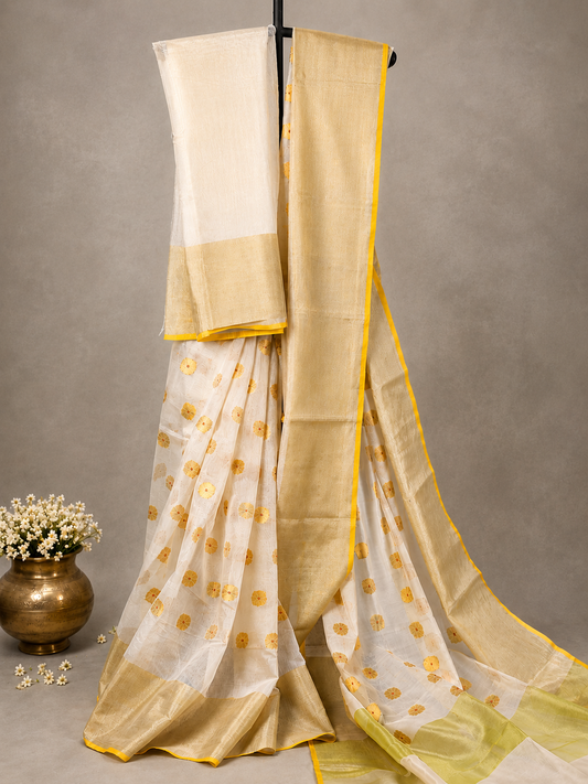 Suvarna Aanchal – Banarasi Cotton Silk Saree