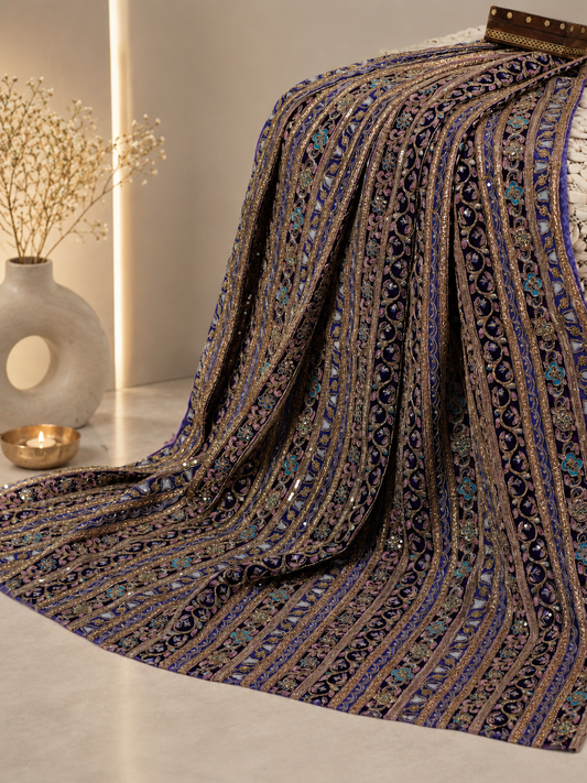 Classic Whisper – Purple Crepe silk saree
