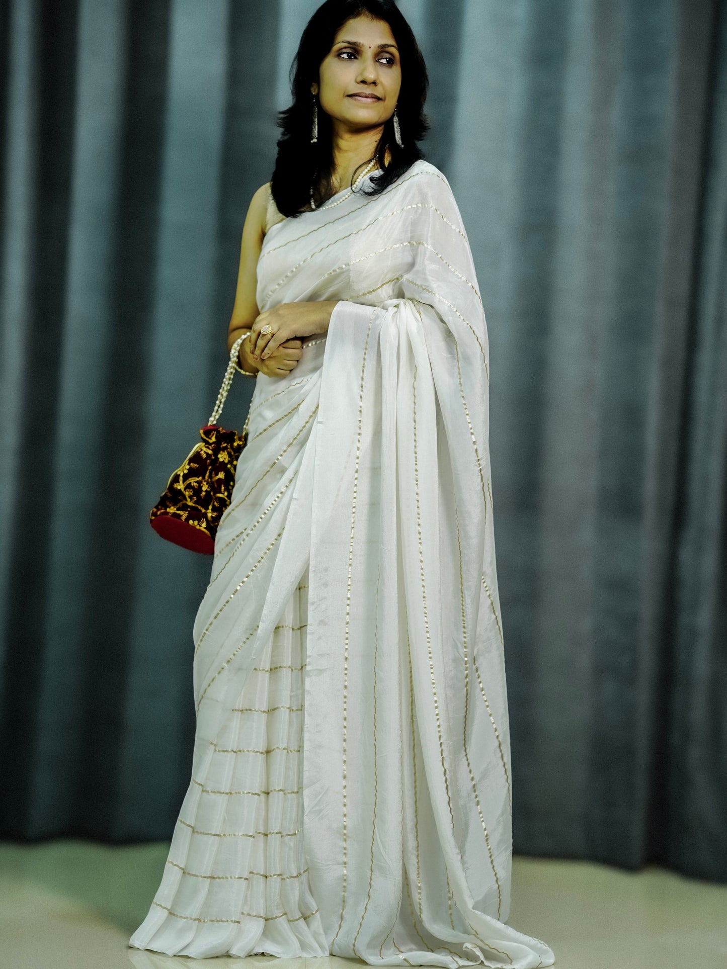 Viscose organza silk saree -S254