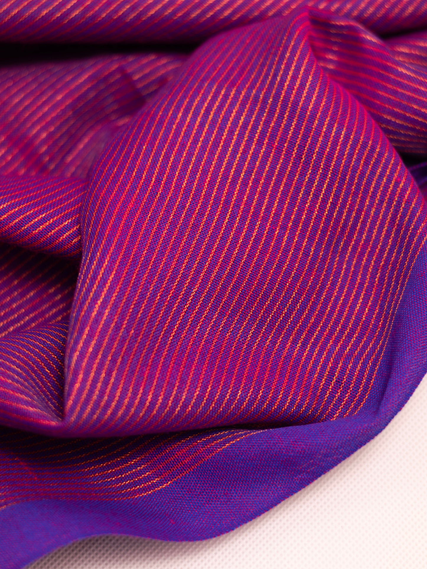 Golden zari stripe khadi cotton saree-S172