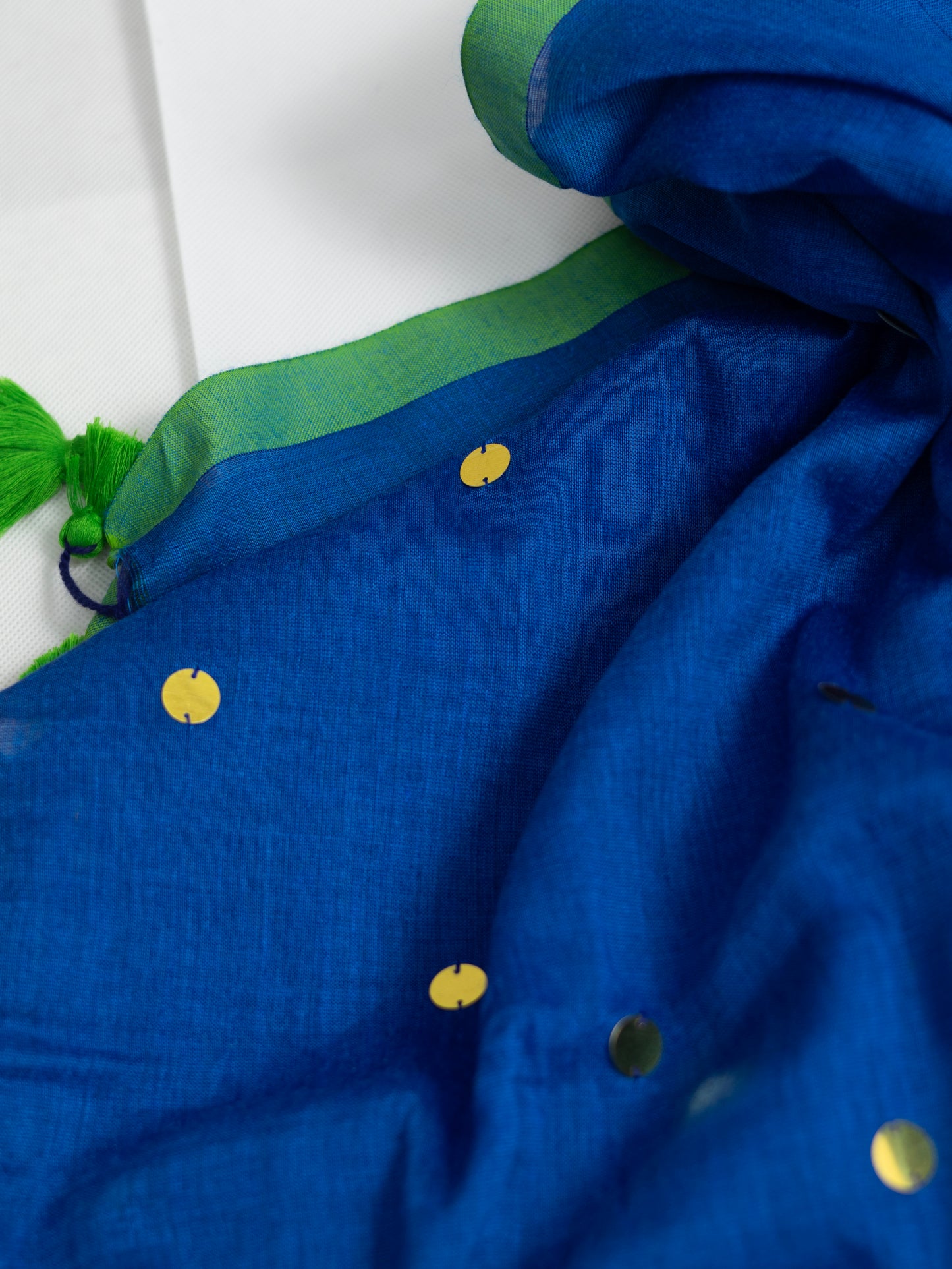 Blue Khadi gini cotton saree-S230