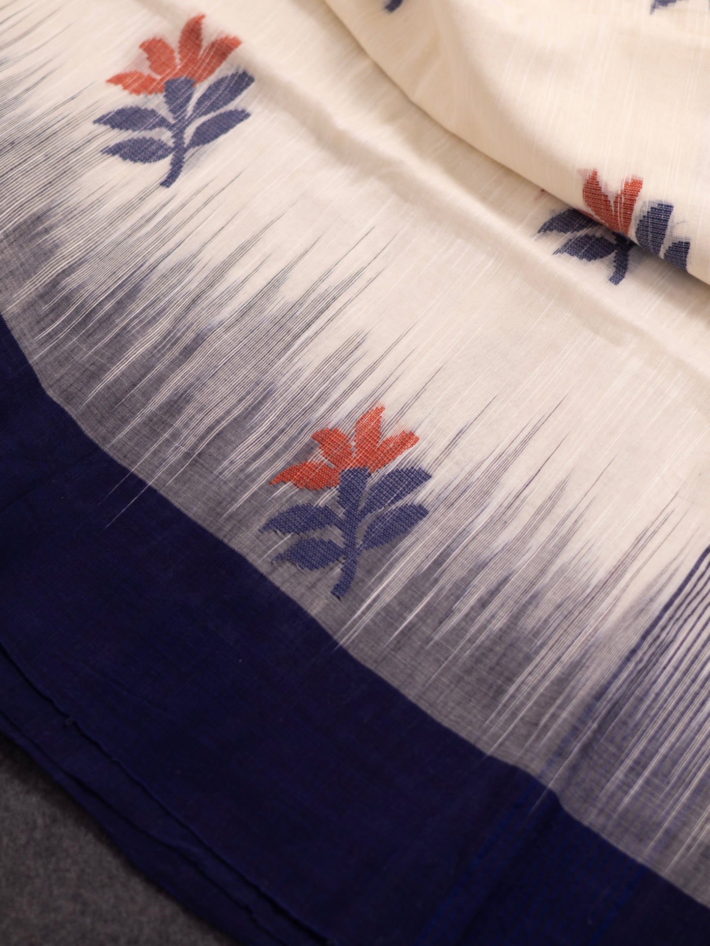 Khadi ganga - jamuna border cotton saree-S113
