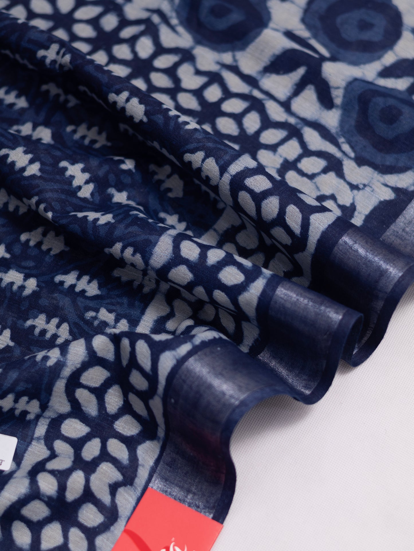 Bagru/dabu printed Linen-cotton saree-S152(E)