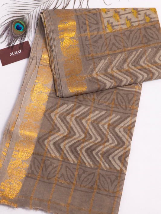 Multani block print south cotton saree-S158