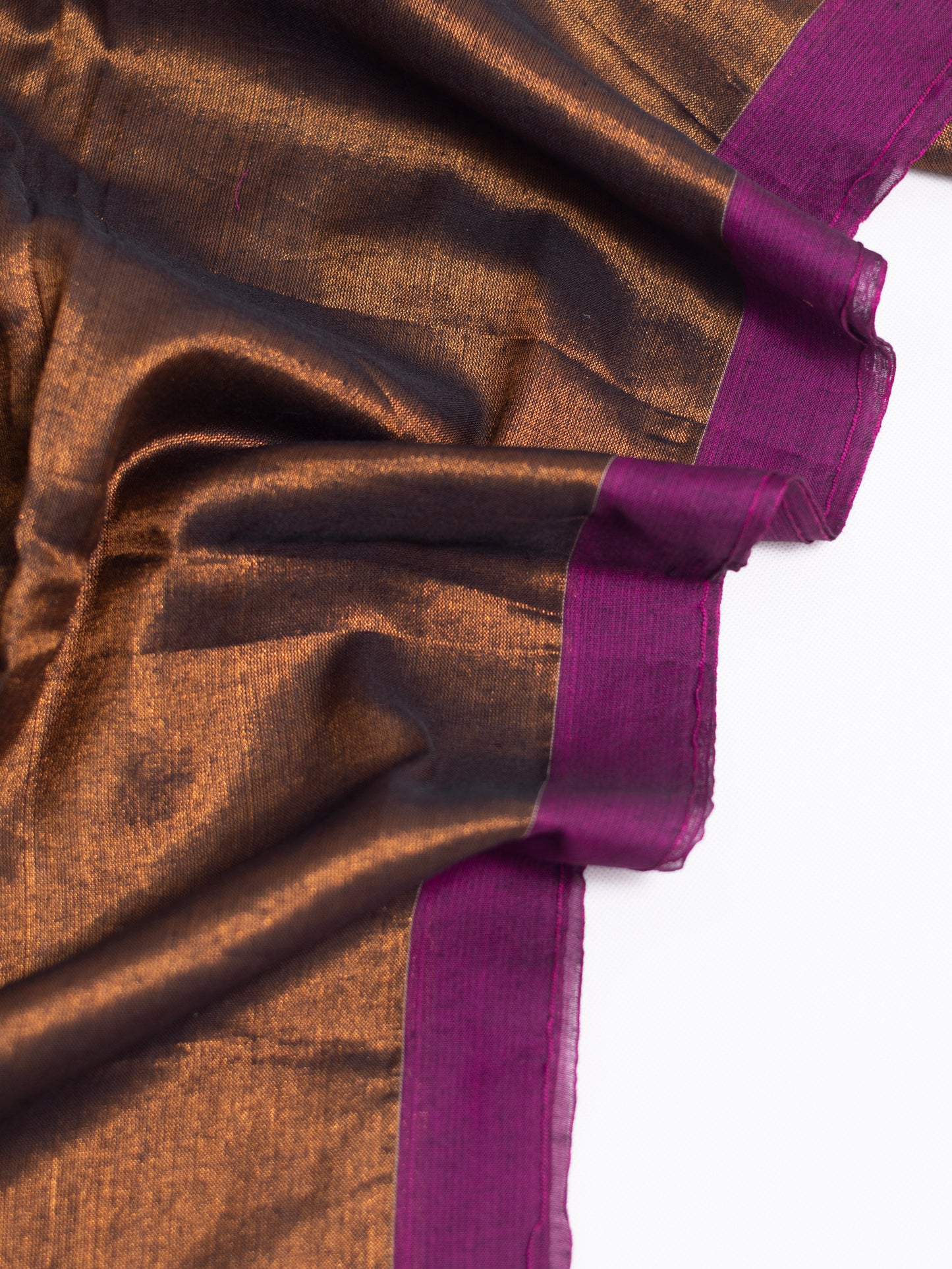 Copper color raga tissue saree-S150