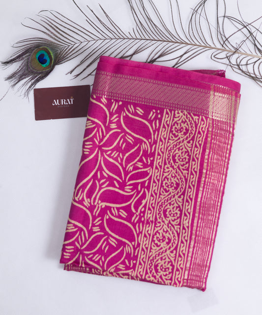 Maheswari bagru silk saree-S137