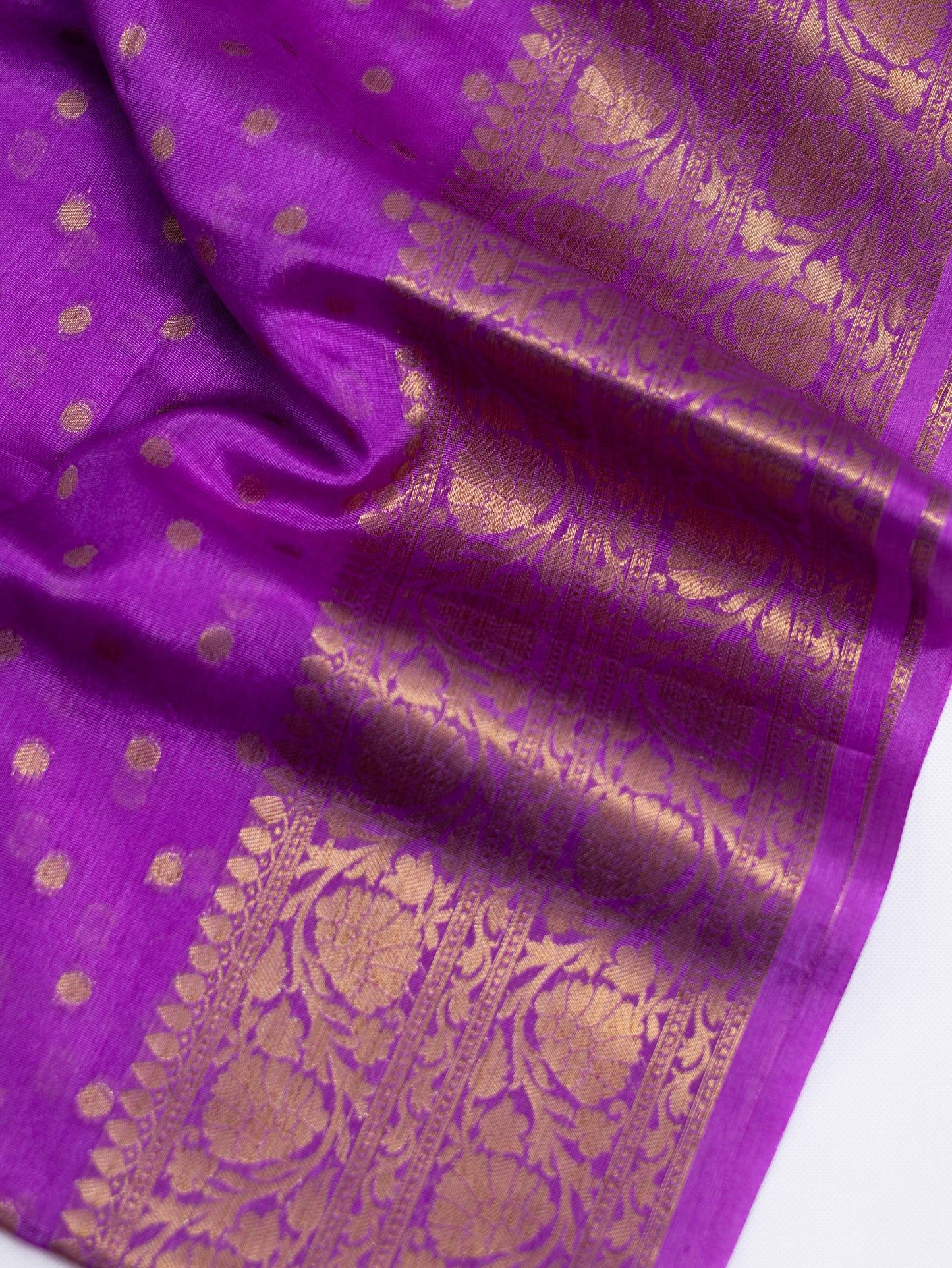 Banarasi warm semi silk saree-orchid color