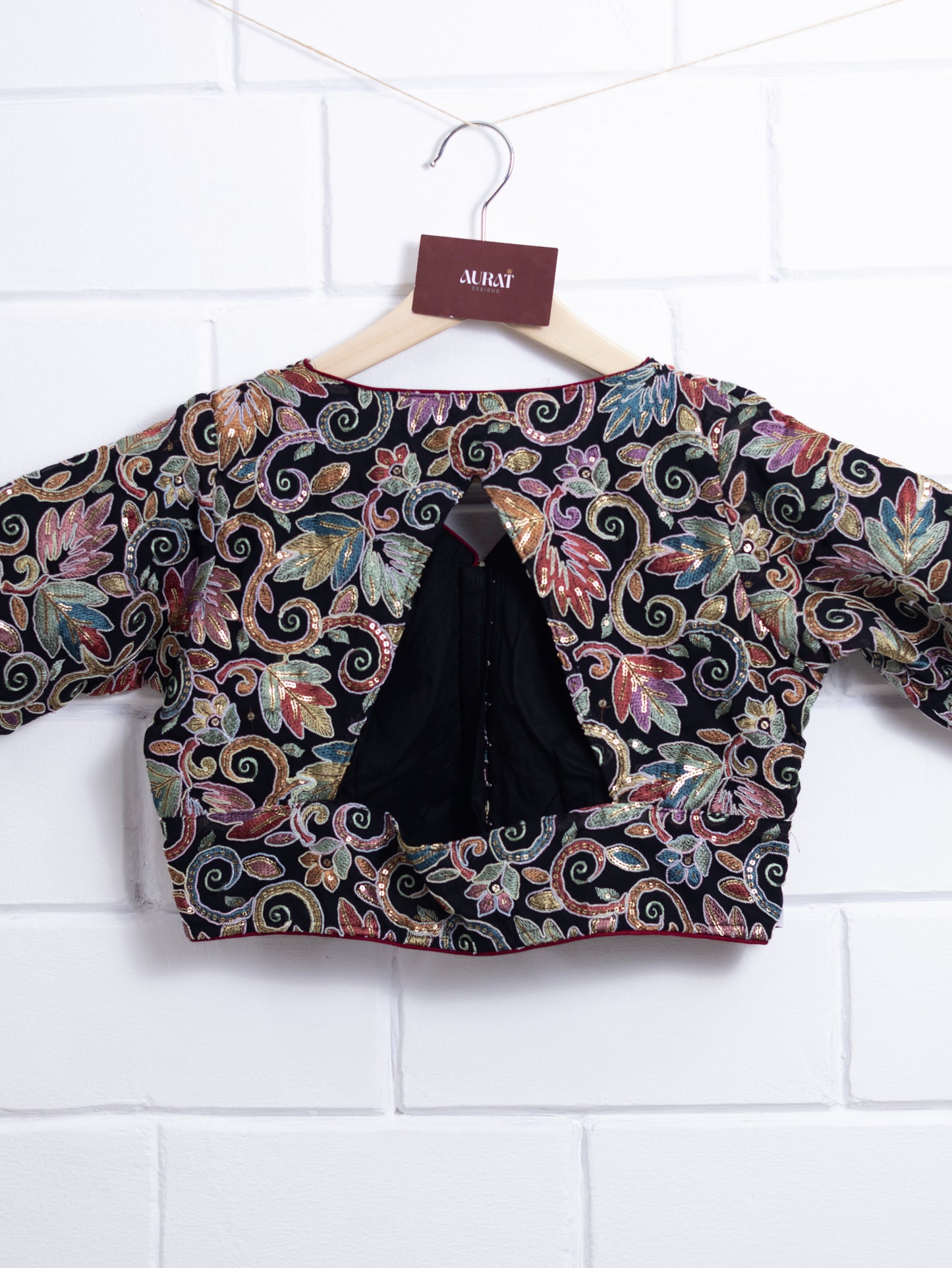 Silk designer blouse for sarees - black-B141