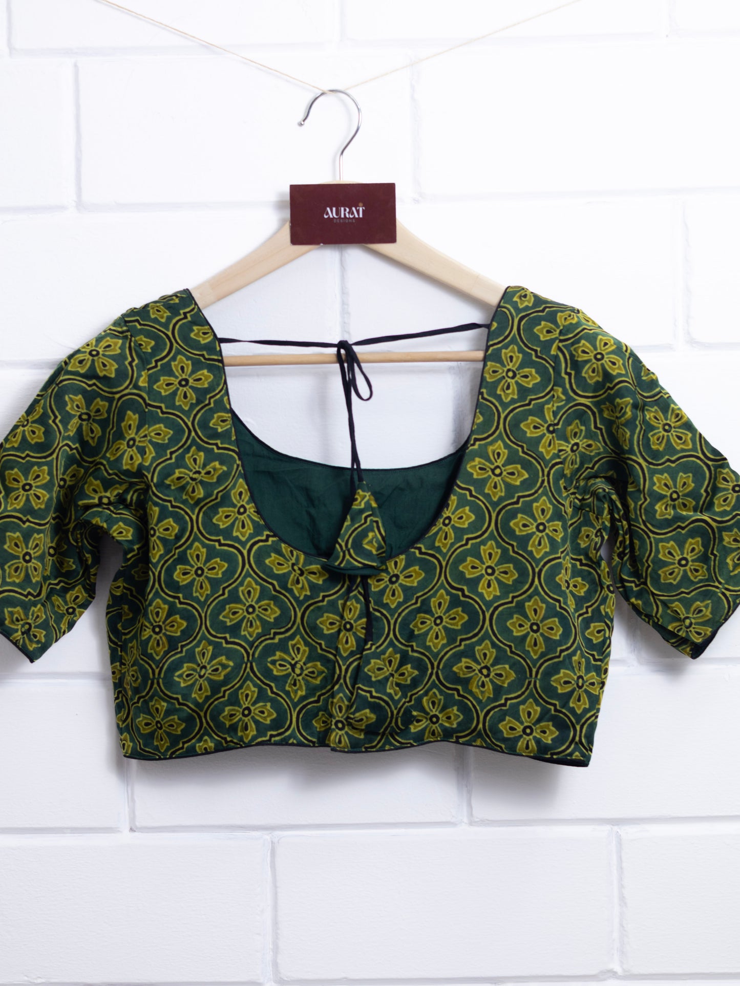 Modal silk ajrakh ready made blouse-B101