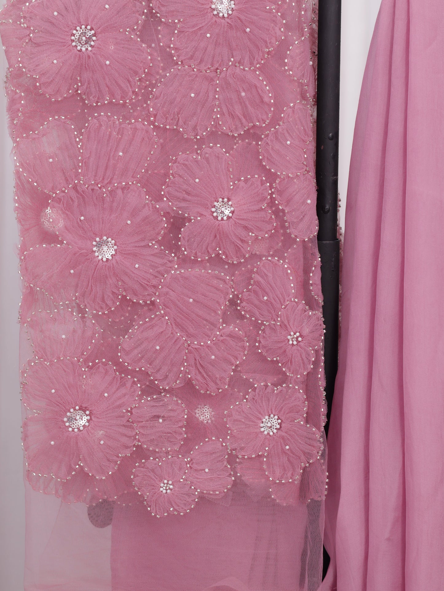 Whispered Grace – Onion Pink Pure Organza Silk Saree