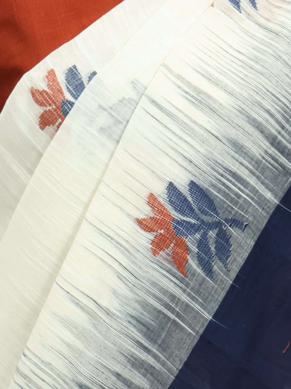 Khadi ganga - jamuna border cotton saree-S113