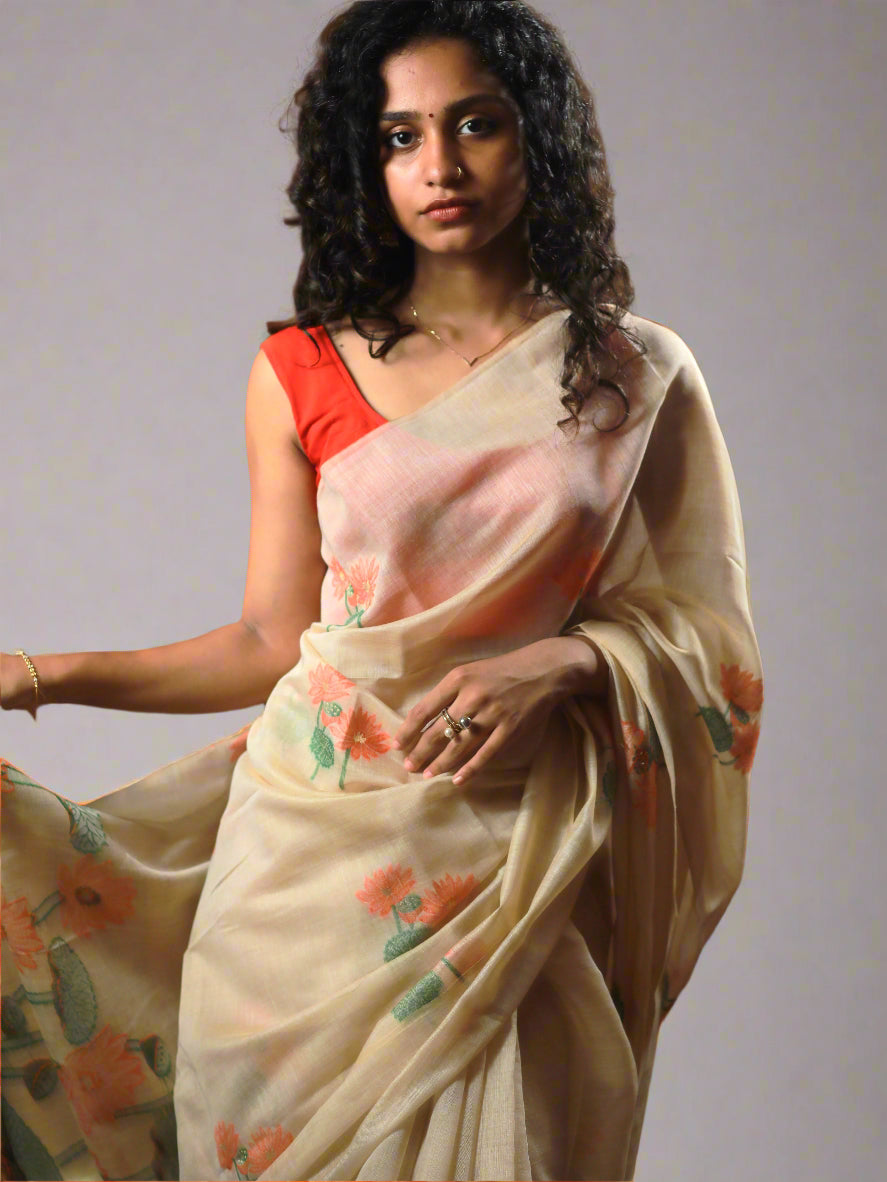 Muga cotton silk saree -S101