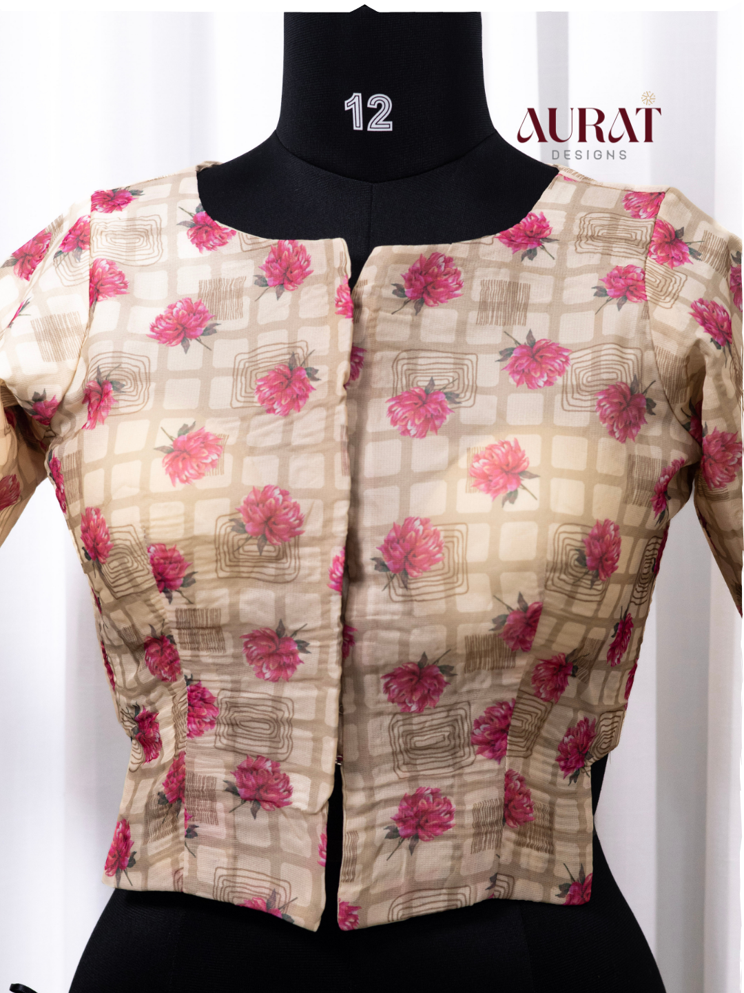 Organza silk saree pink -S236