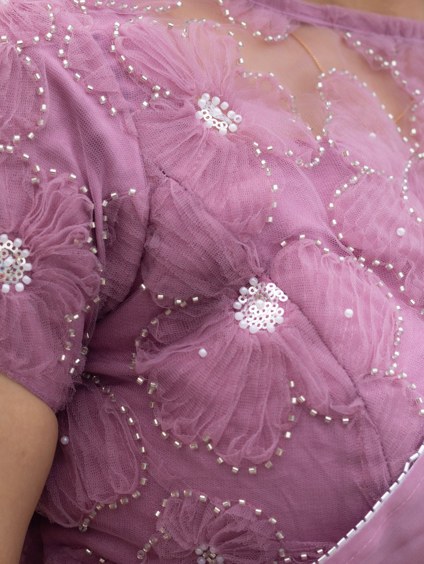 Whispered Grace – Onion Pink Pure Organza Silk Saree