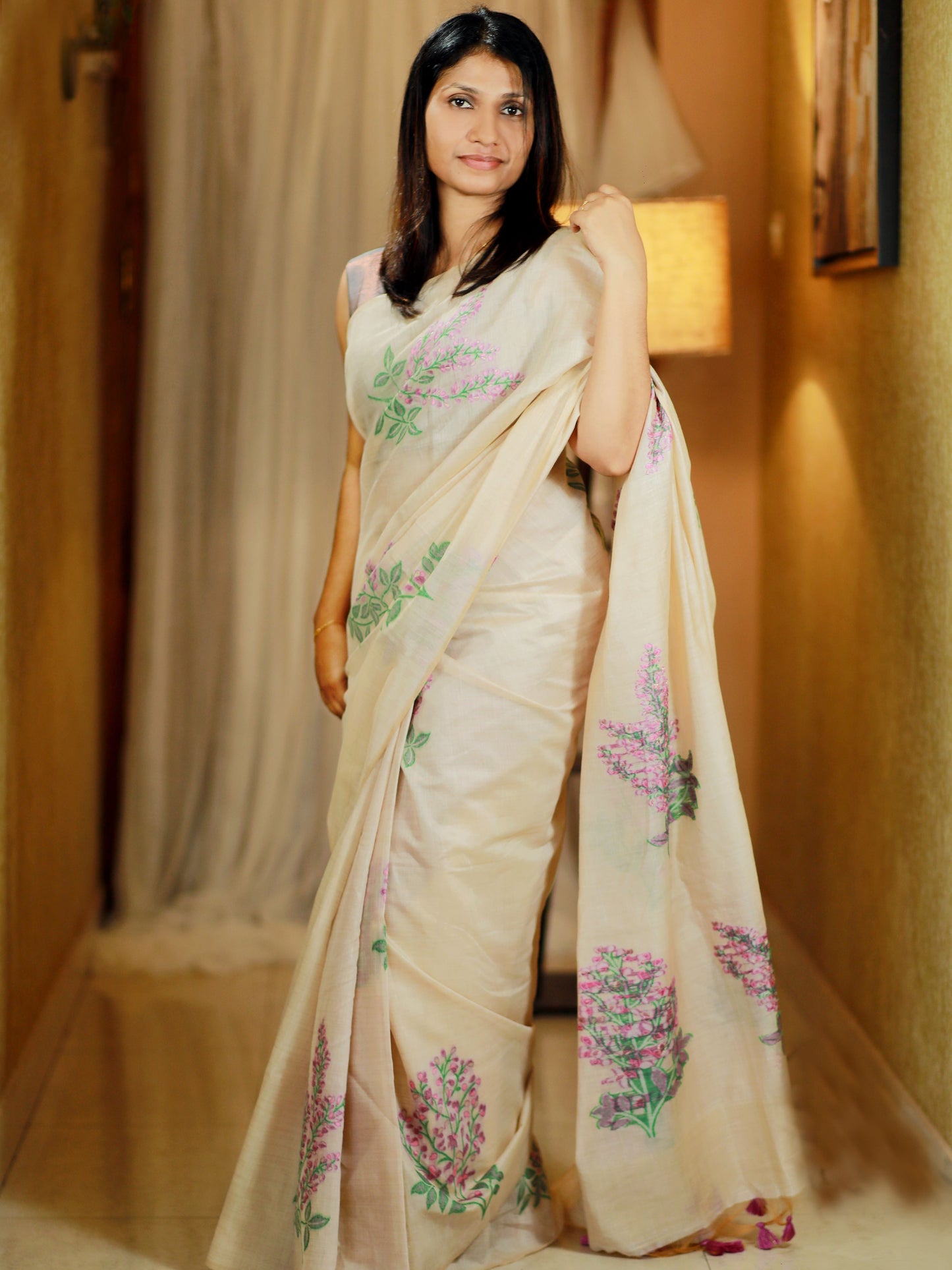 Muga cotton silk saree -S103