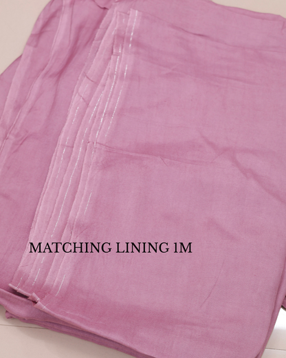 Whispered Grace – Onion Pink Pure Organza Silk Saree
