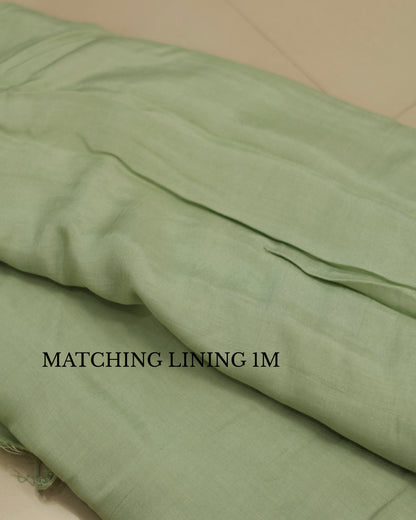 Whispered Grace – Mint Green Pure Organza Silk Saree