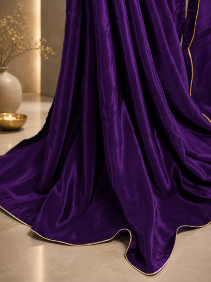 Classic Whisper – Purple Crepe silk saree