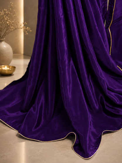 Classic Whisper – Purple Crepe silk saree