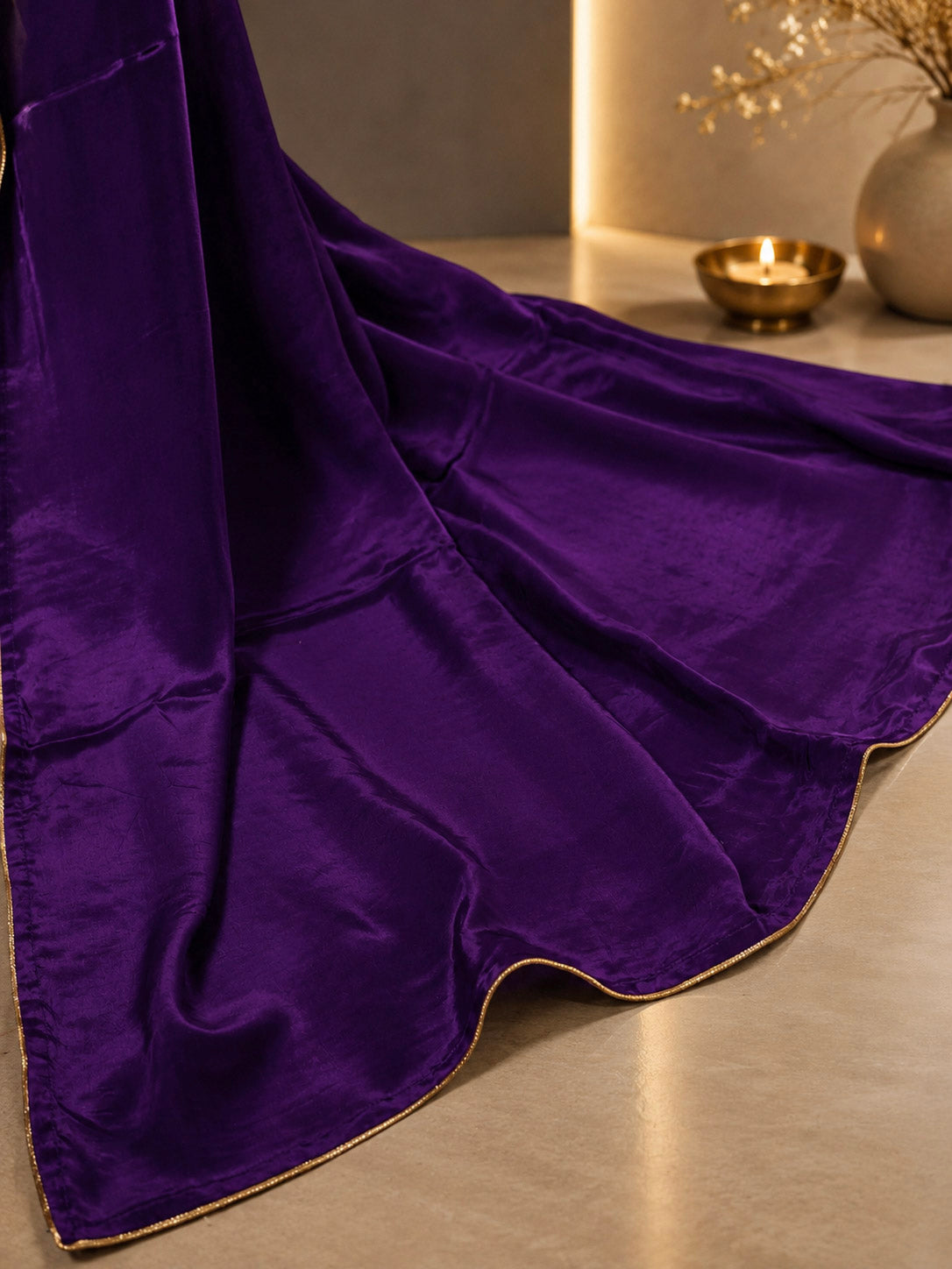 Classic Whisper – Purple Crepe silk saree