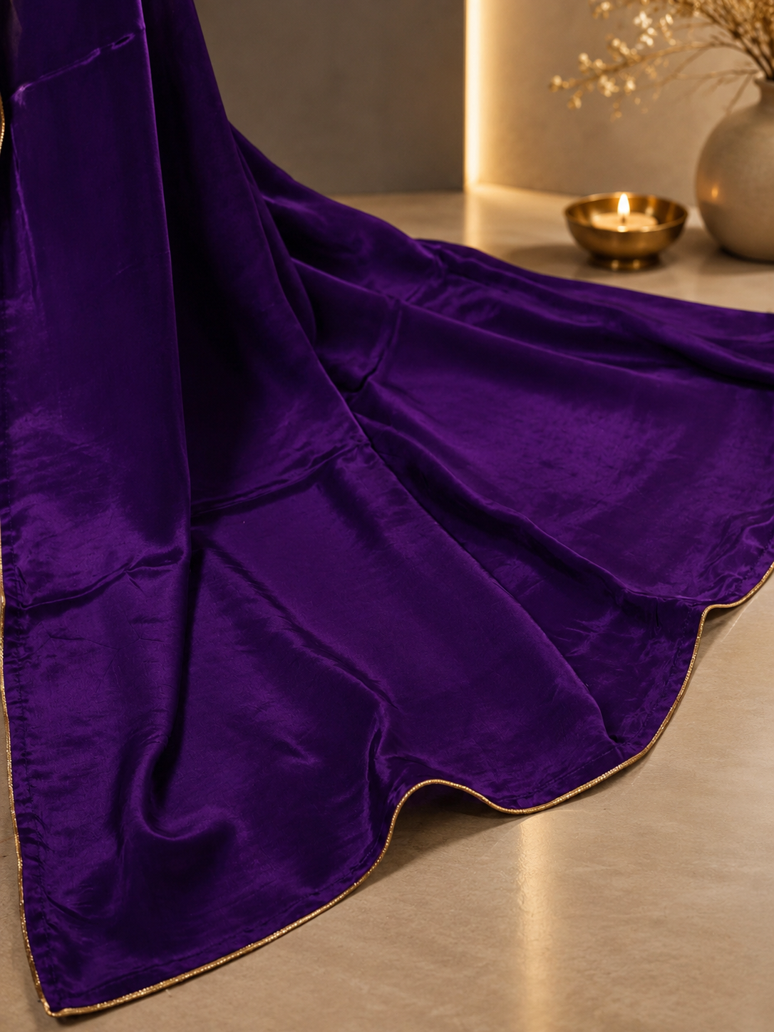 Classic Whisper – Purple Crepe silk saree
