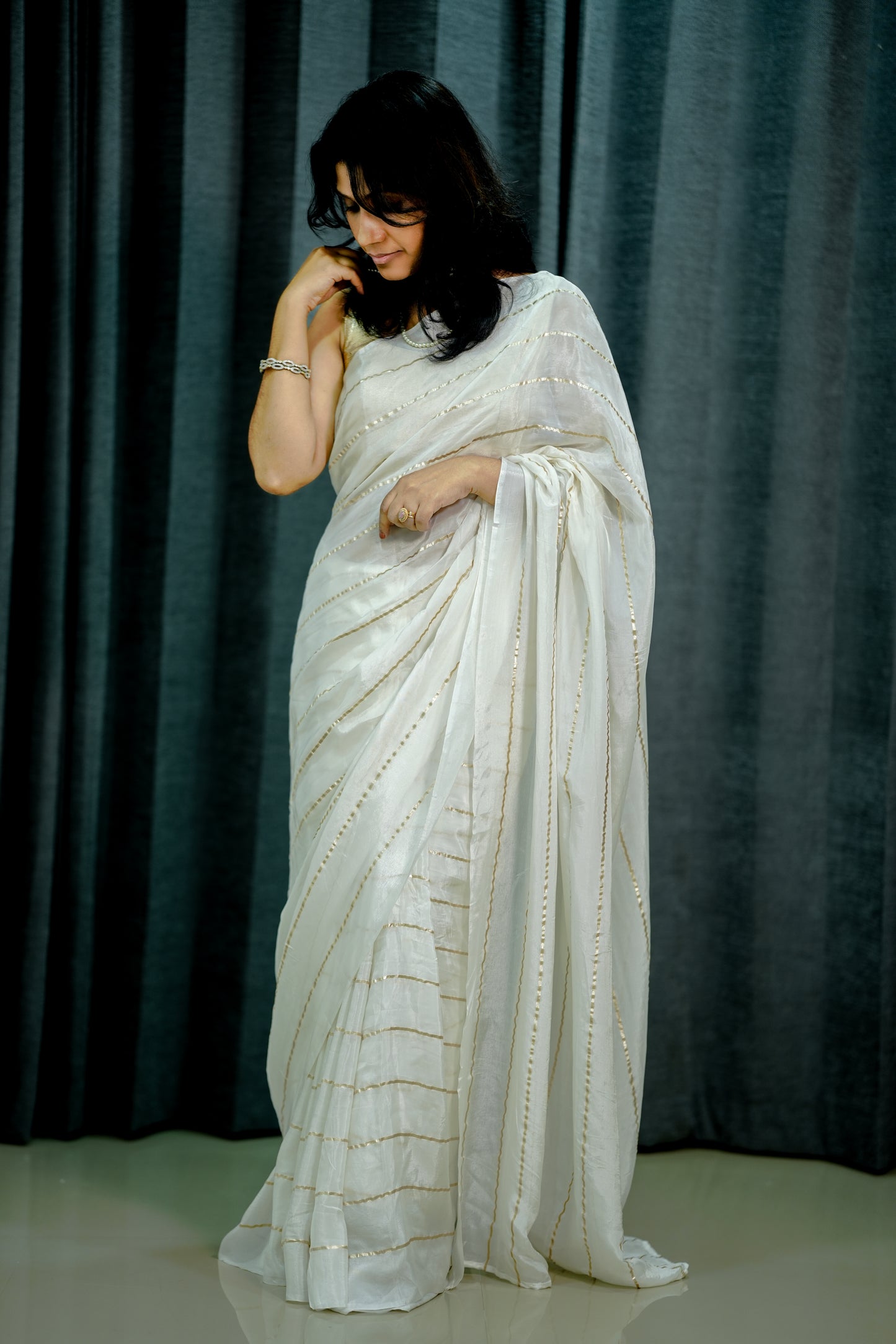 Viscose organza silk saree  -S254