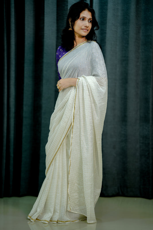Viscose organza silk saree  -S253