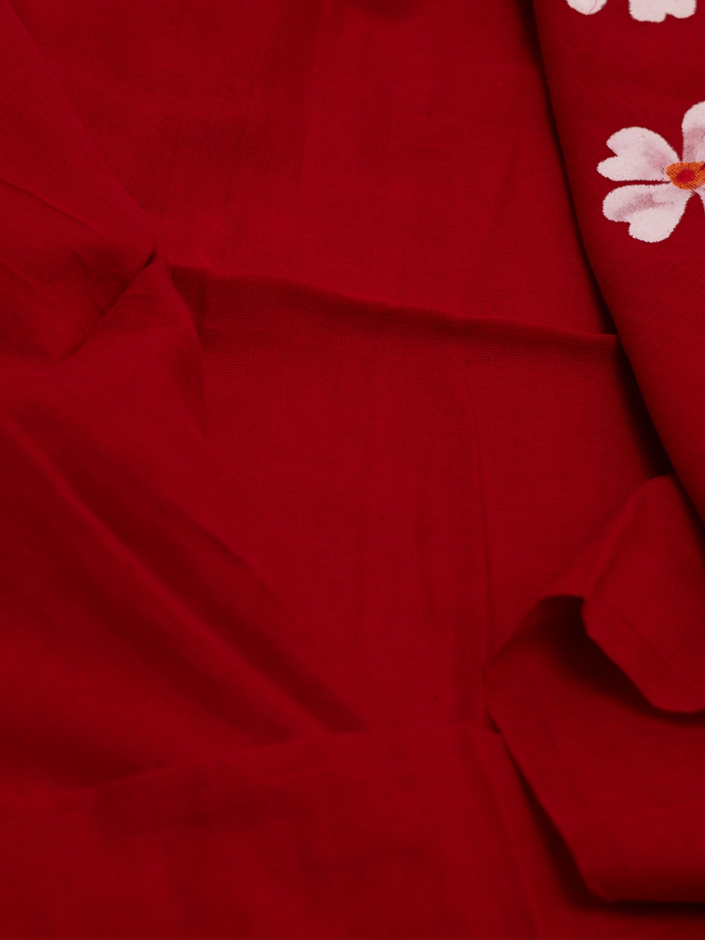 Red color shiuli mul cotton saree-S181