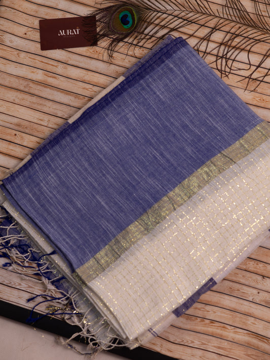 Light blue mul cotton saree-S117