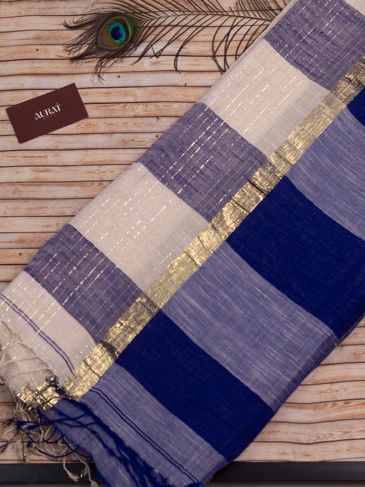 Light blue mul cotton saree-S117