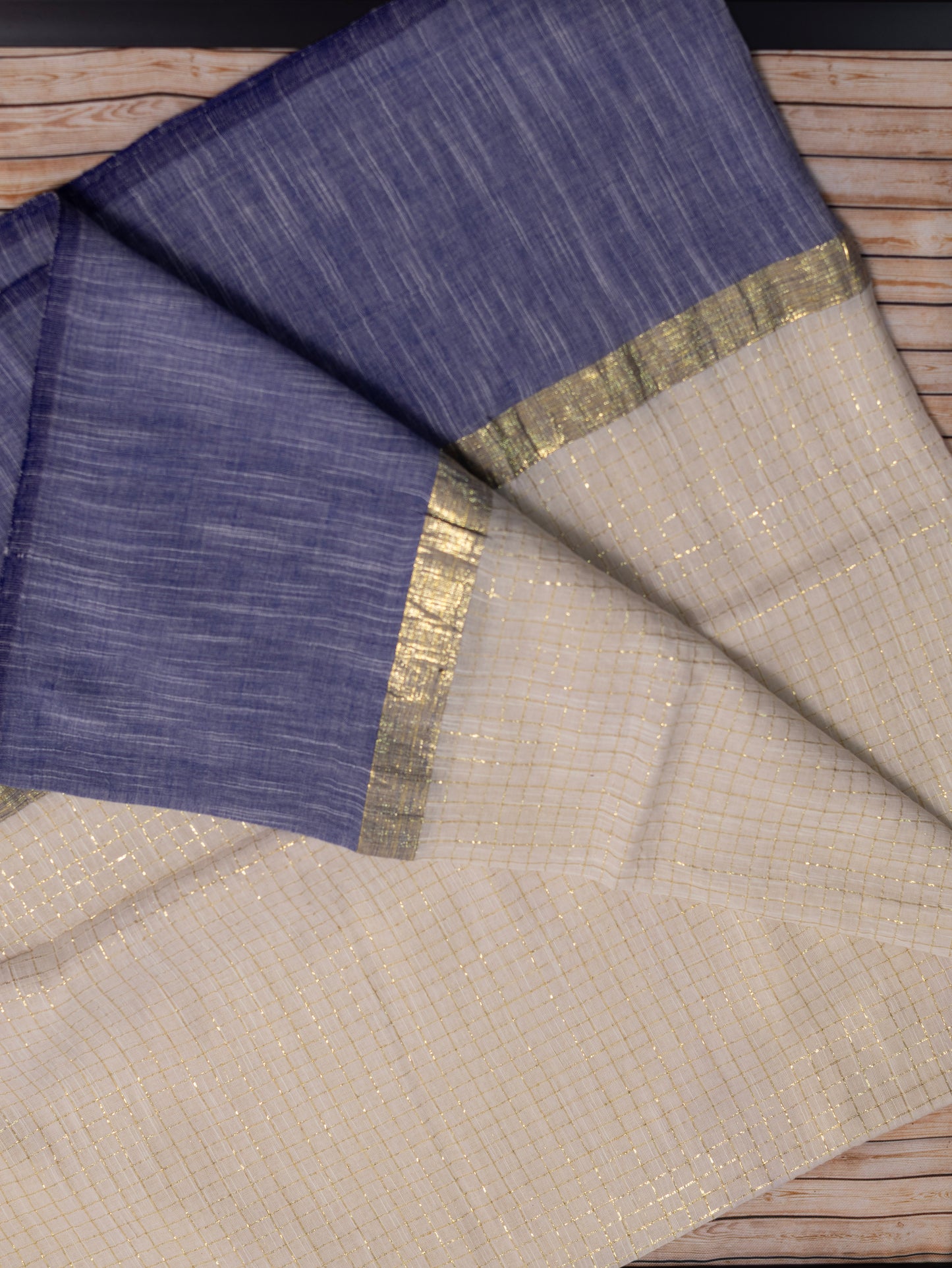 Light blue mul cotton saree-S117