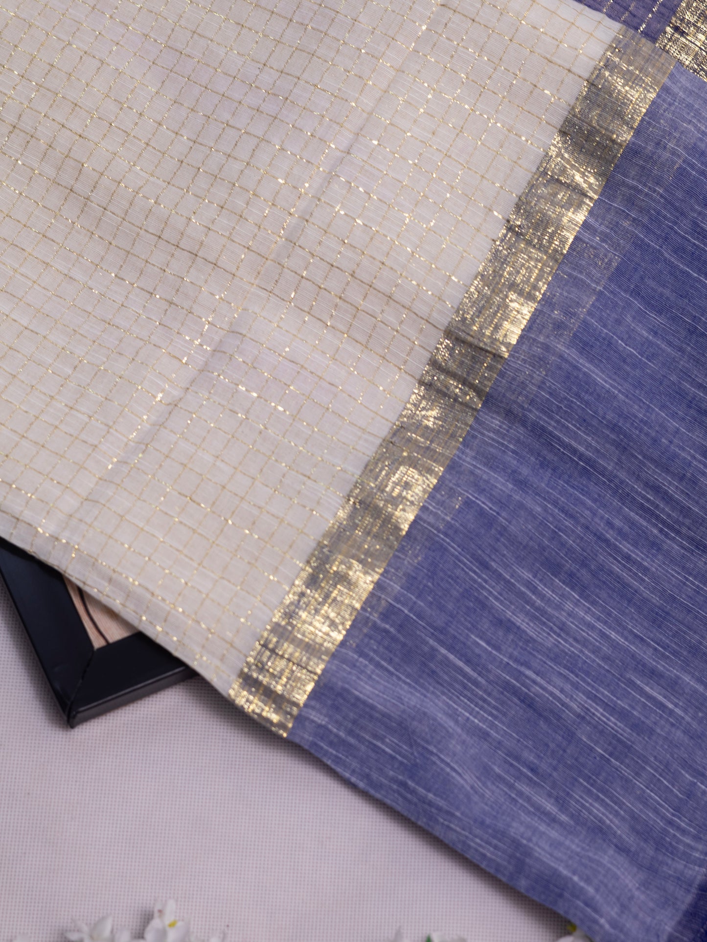 Light blue mul cotton saree-S117