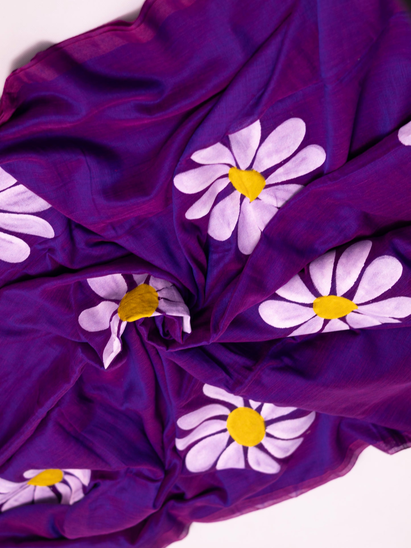 Handpainted khadi cotton saree-S177