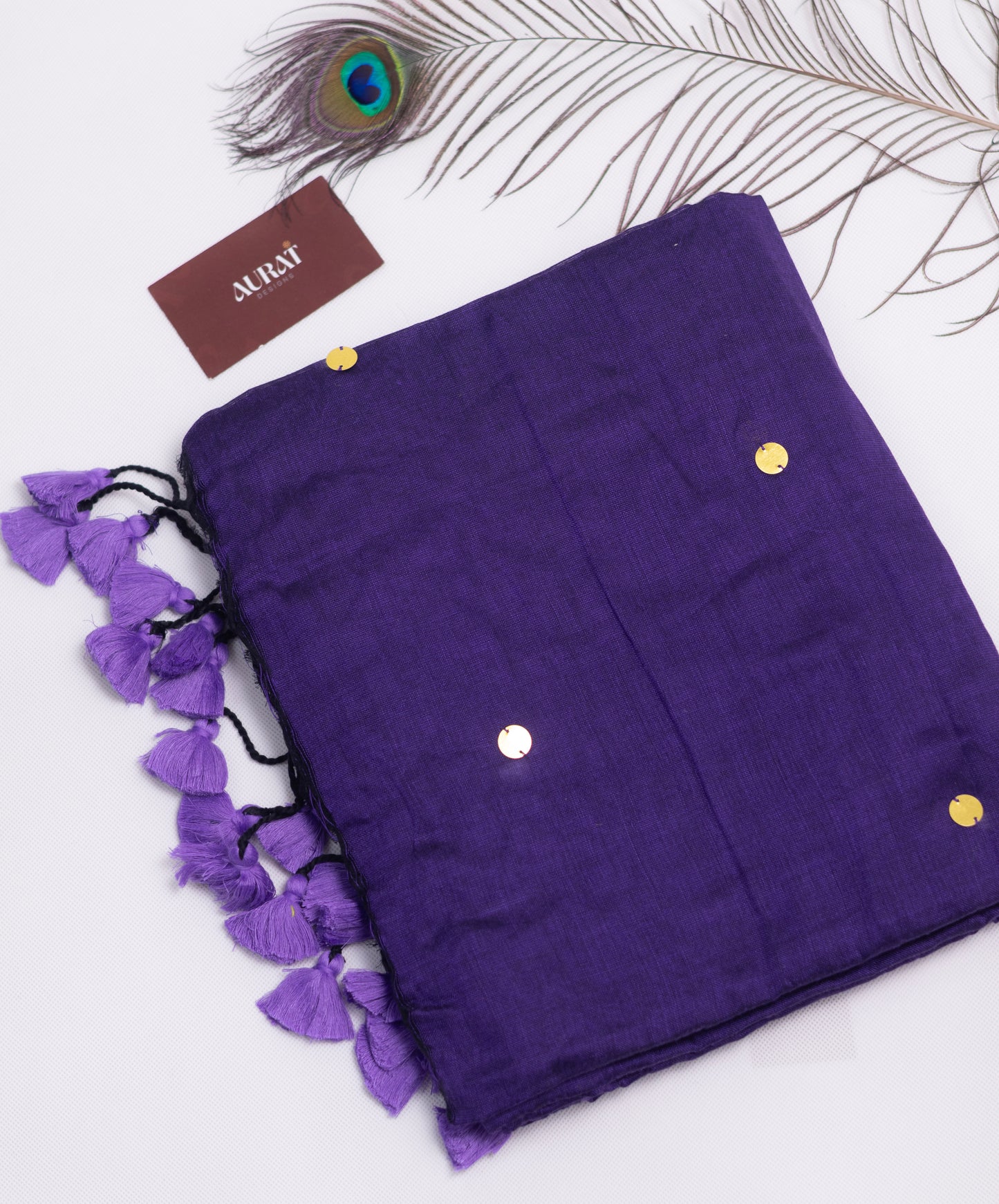 Violet Khadi gini cotton saree-S120