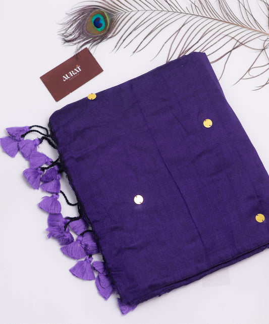 Violet Khadi gini cotton saree-S120
