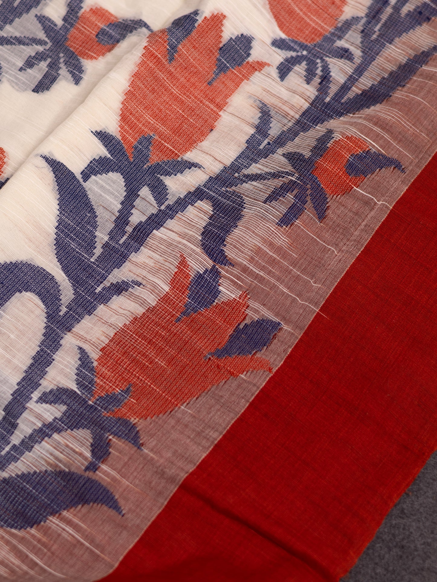 Khadi ganga - jamuna border  cotton saree-S113