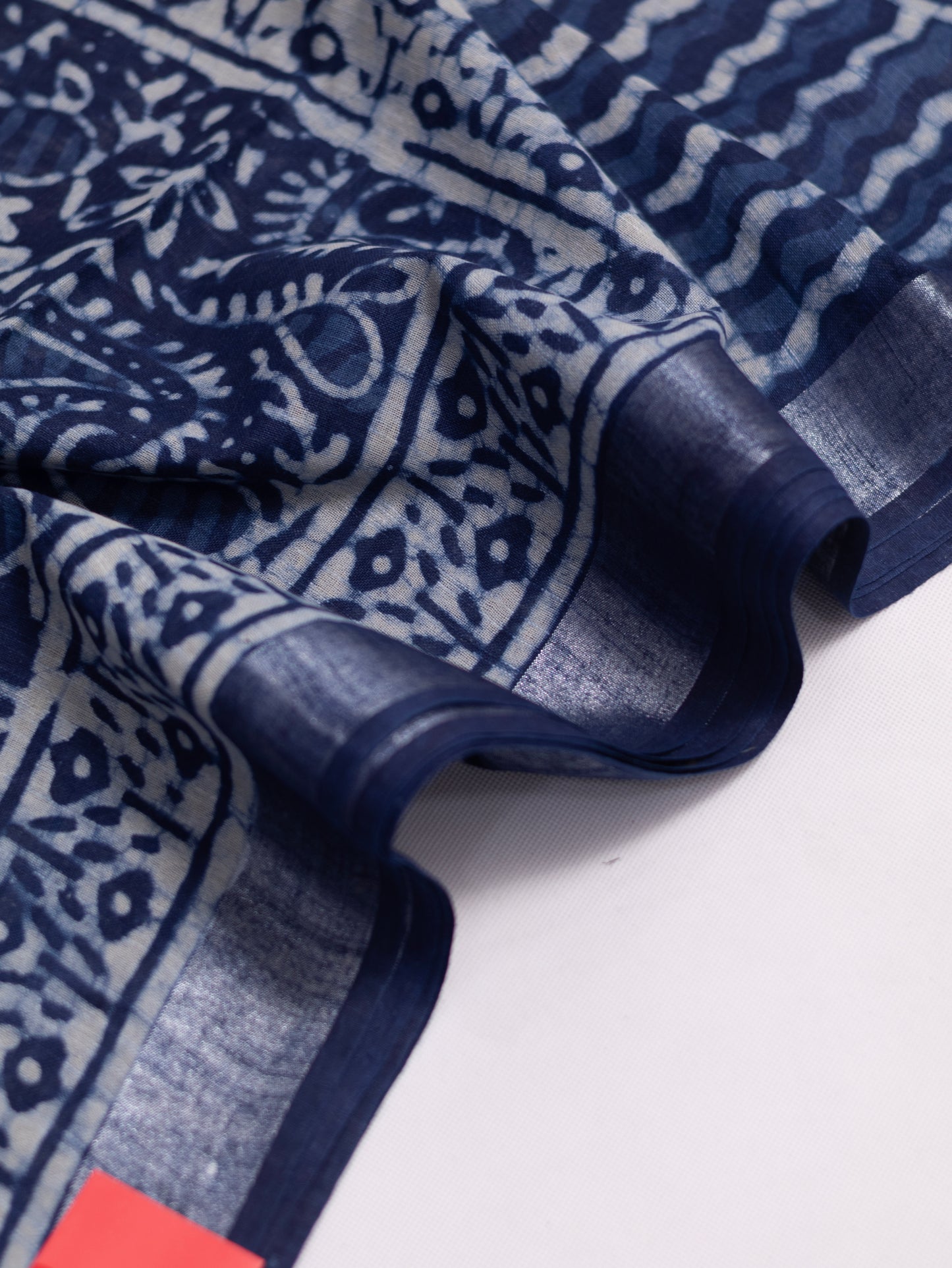 Bagru/dabu printed Linen-cotton saree-S152(A)