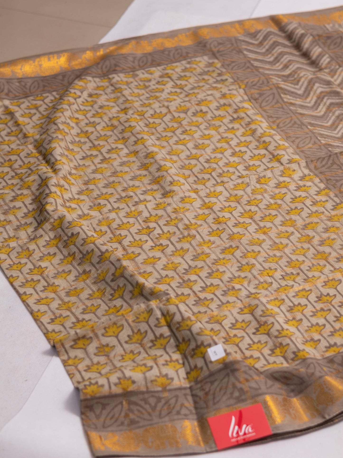 Multani block print south cotton saree-S158