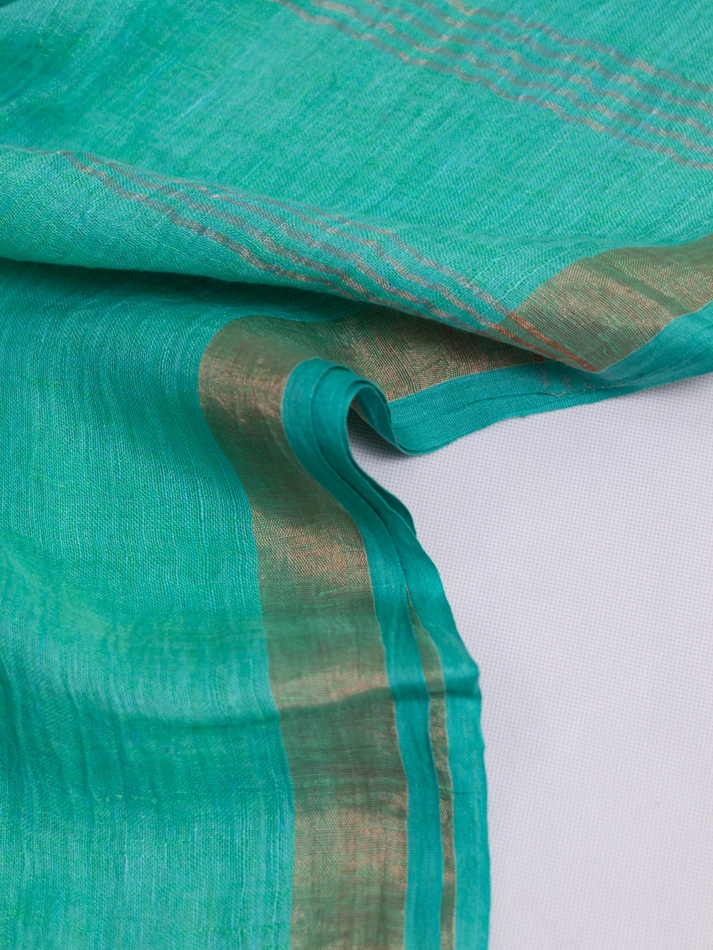 Seagreen color pure linen saree-S193