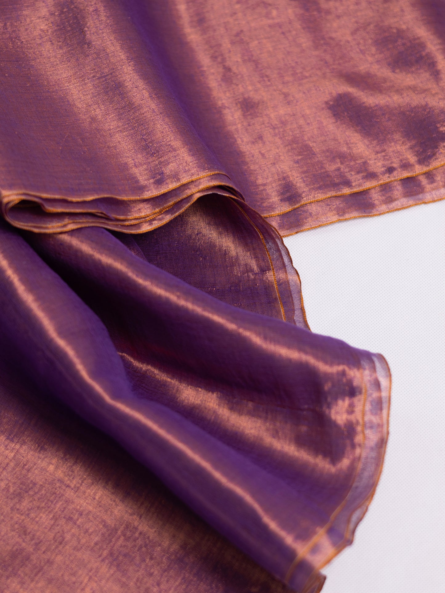 Golden & lavender combination  tissue saree - S210