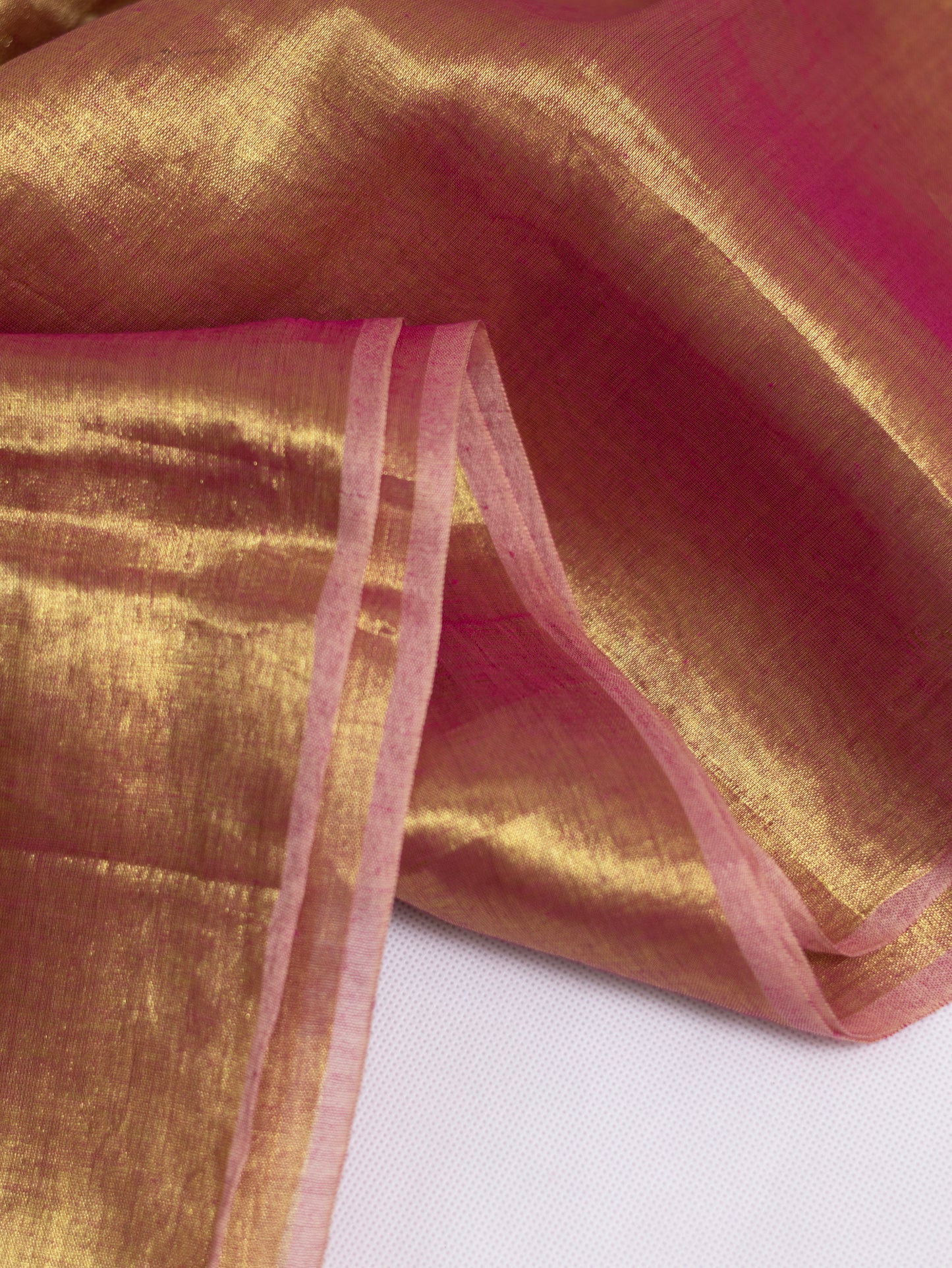 Golden & pink combination tissue saree-S208