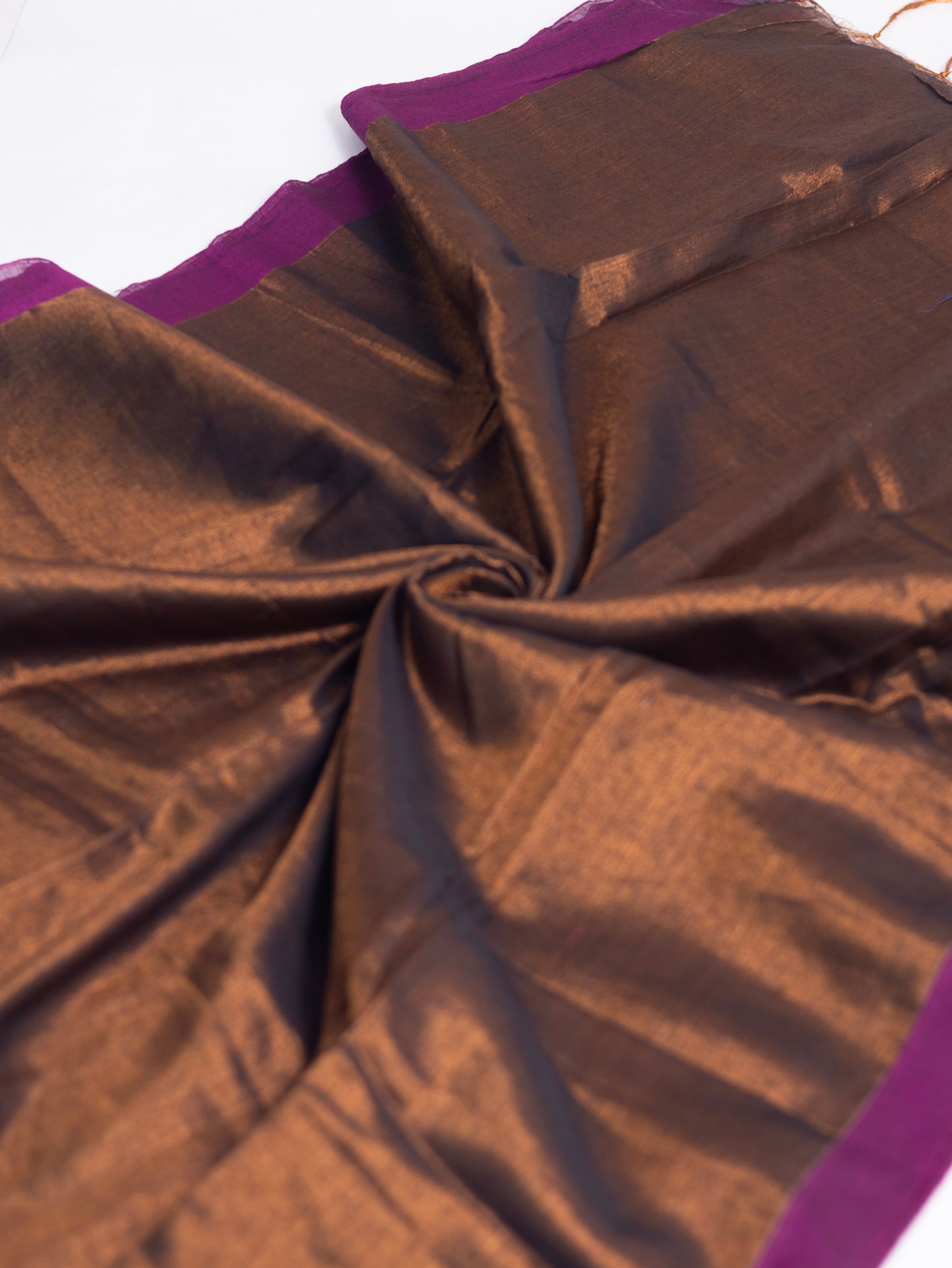 Copper color raga tissue saree-S150