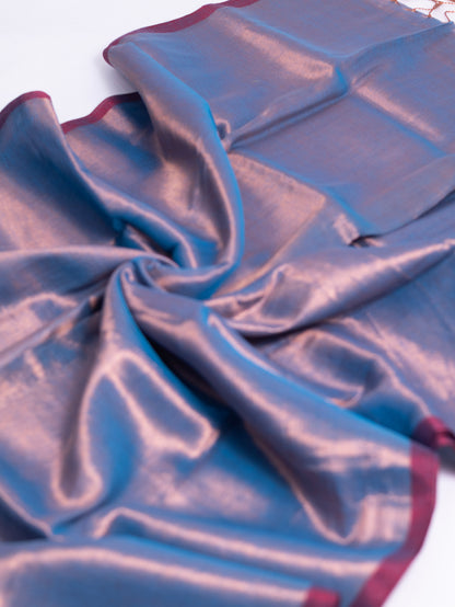 Dual Tone Raga Tissue Saree- lavender and silver color