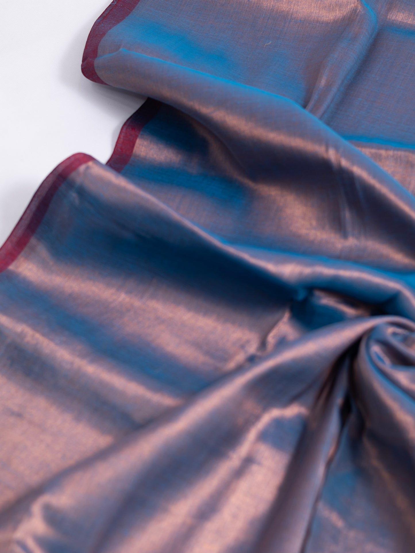 Peacock blue & silver combination raga tissue saree- S145