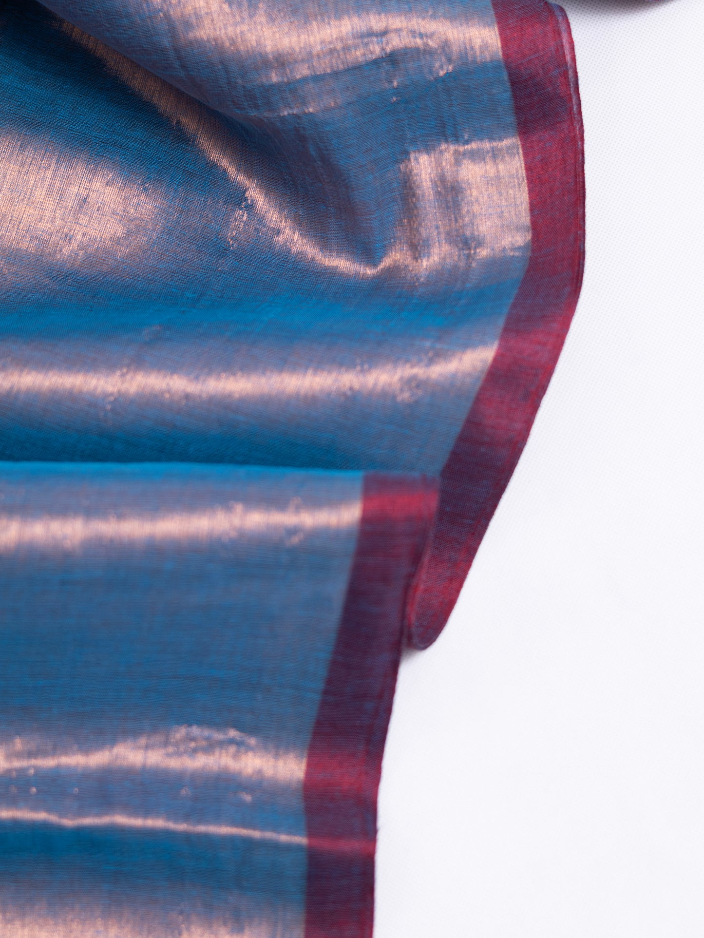 Peacock blue & silver combination raga tissue saree- S145