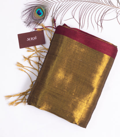 Raga tissue saree-Golden color