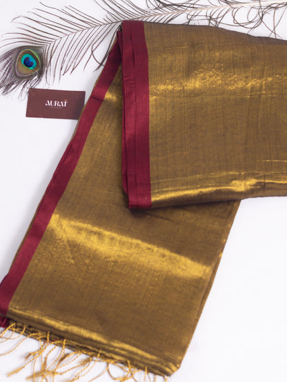 Raga tissue saree-Golden color