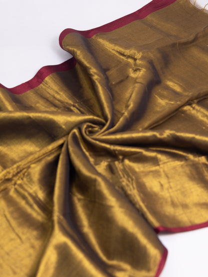 Raga tissue saree-Golden color