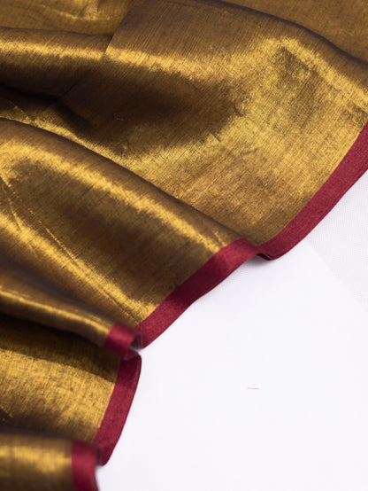 Raga tissue saree-Golden color