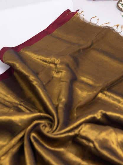 Raga tissue saree-Golden color